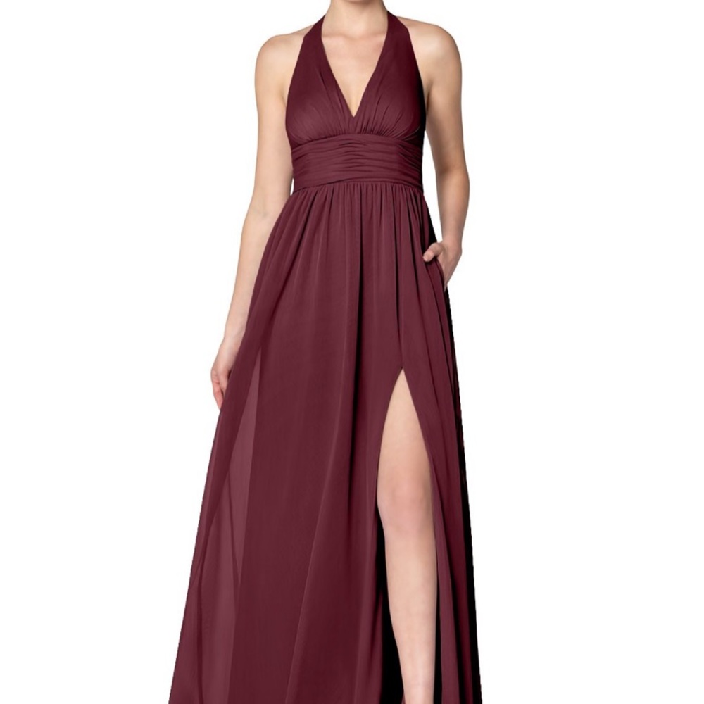 Azazie Bastina Dress- Color: Cabernet